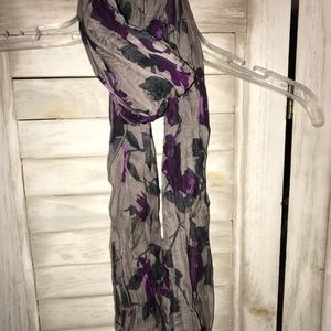 Grey and Purple Rose Scarf